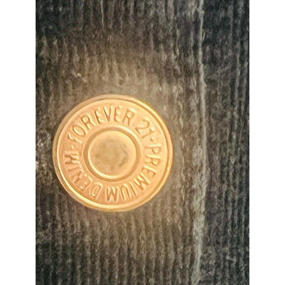 Forever 21 Women's Mini Corduroy Skirt Size S Navy Blue Button Front Stretch - Picture 3 of 7